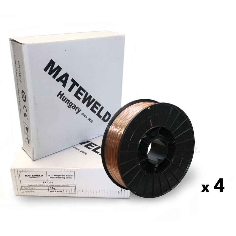 MATEWELD Hungary Hegesztő huzal rezezett acél (SG2) 0,8mm 5kg (200mm) - 4 db