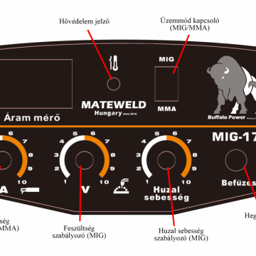 MATEWELD Hungary Buffalo Power™ MIG-170 inverteres co hegesztőgép teljes csomagban