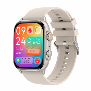 FitMate™ Wave Okosóra - Ezüst, Cserélhető Ivory White Szilikon szíjjal