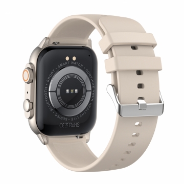 FitMate™ Wave Okosóra - Ezüst, Cserélhető Ivory White Szilikon szíjjal