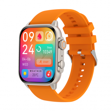 FitMate™ Wave Okosóra - Ezüst, Cserélhető Sárga Szilikon szíjjal