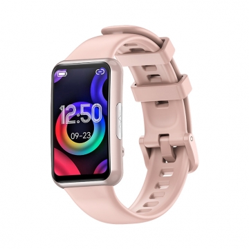 FitMate™ Nuvia Rosegold EKG okosóra- Rózsaszín szilikon szíjjal