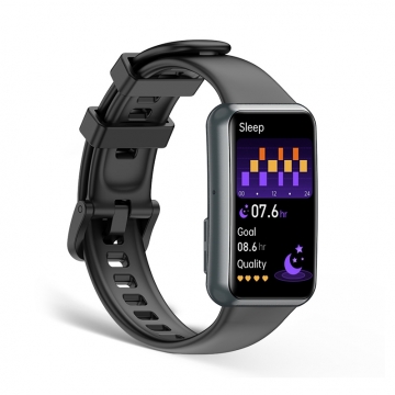 FitMate™ Nuvia Fekete EKG okosóra- Fekete szilikon szíjjal