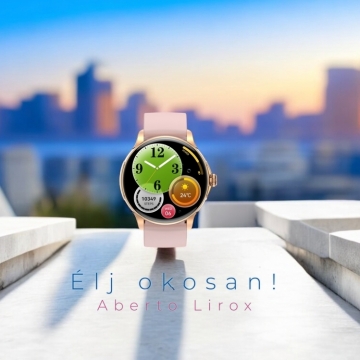 Aberto Lirox Rosegold okosóra- Rózsaszín szilikon szíjjal