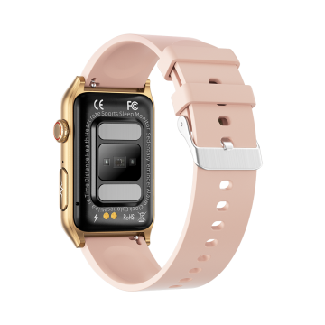 FitMate™ Nuvia Rosegold EKG okosóra- Rózsaszín szilikon szíjjal