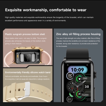 FitMate™ Nuvia Rosegold EKG okosóra- Rózsaszín szilikon szíjjal