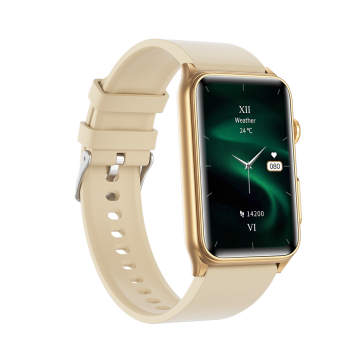 FitMate™ Nuvia Rosegold EKG okosóra- Bézs szilikon szíjjal