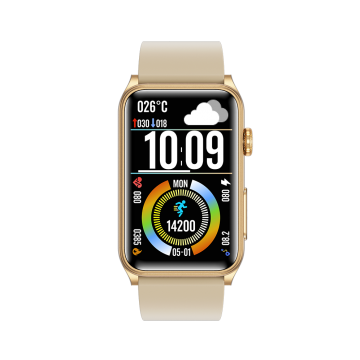 FitMate™ Nuvia Rosegold EKG okosóra- Bézs szilikon szíjjal