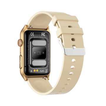 FitMate™ Nuvia Rosegold EKG okosóra- Bézs szilikon szíjjal