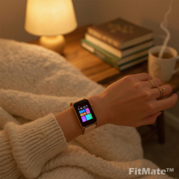 FitMate™ Nuvia Rosegold EKG okosóra- Bézs szilikon szíjjal