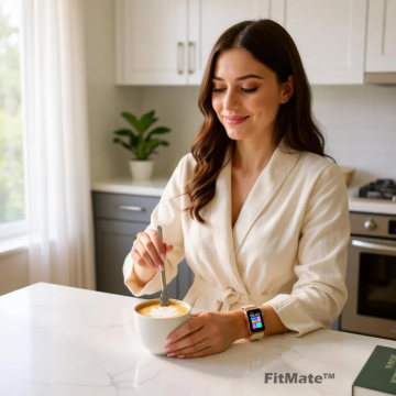 FitMate™ Nuvia Rosegold EKG okosóra- Bézs szilikon szíjjal