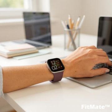 FitMate™ Q23 - Rosegold, Sötétlila Cserélhető Szilikon szíjjal