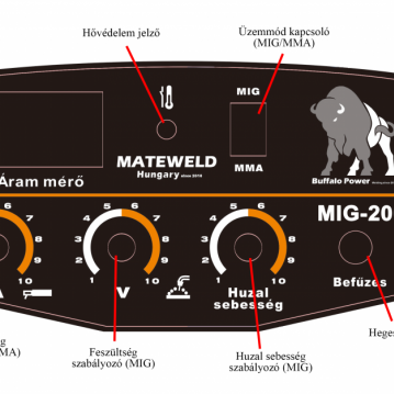 MATEWELD Hungary Buffalo Power™ MIG-200 inverteres multifunkciós co hegesztőgép/OUTLET TERMÉK