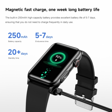  FitMate™ Nuvia Fekete EKG okosóra- Fekete szilikon szíjjal