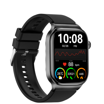  FitMate™ Zenox Fekete EKG okosóra- Fekete szilikon szíjjal