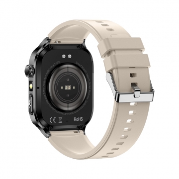  FitMate™ Zenox EKG Fekete okosóra- Bézs szilikon szíjjal
