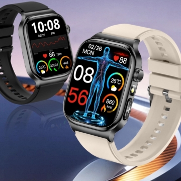  FitMate™ Zenox EKG Fekete okosóra- Bézs szilikon szíjjal