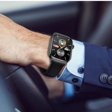  FitMate™ Zenox Fekete EKG okosóra- Fekete szilikon szíjjal