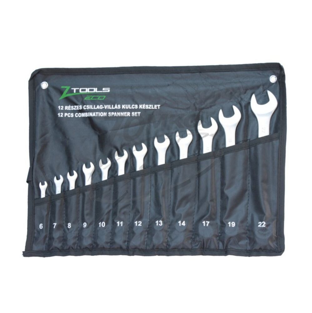 Z-TOOLS csillag-villás kulcskészlet elliptikus 12 részes 6-22mm