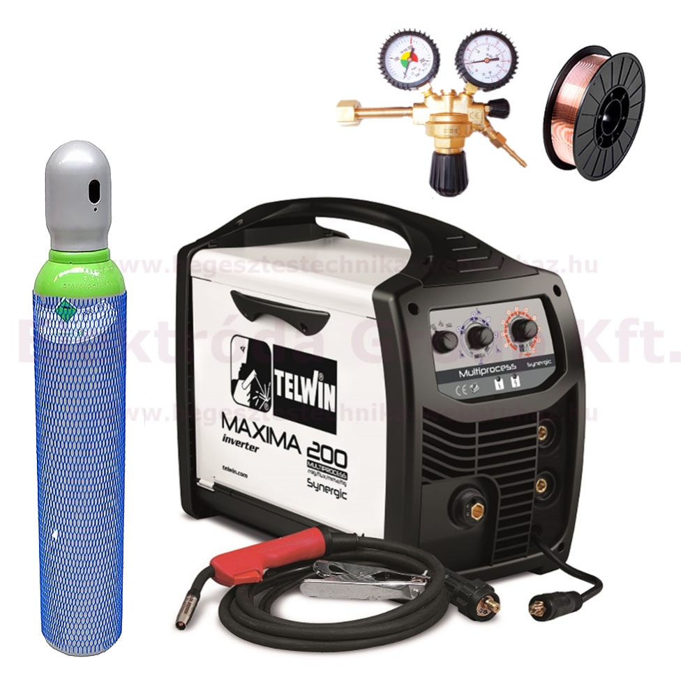 Telwin Maxima 200 Synergic co hegesztő teljes csomagban (170A)