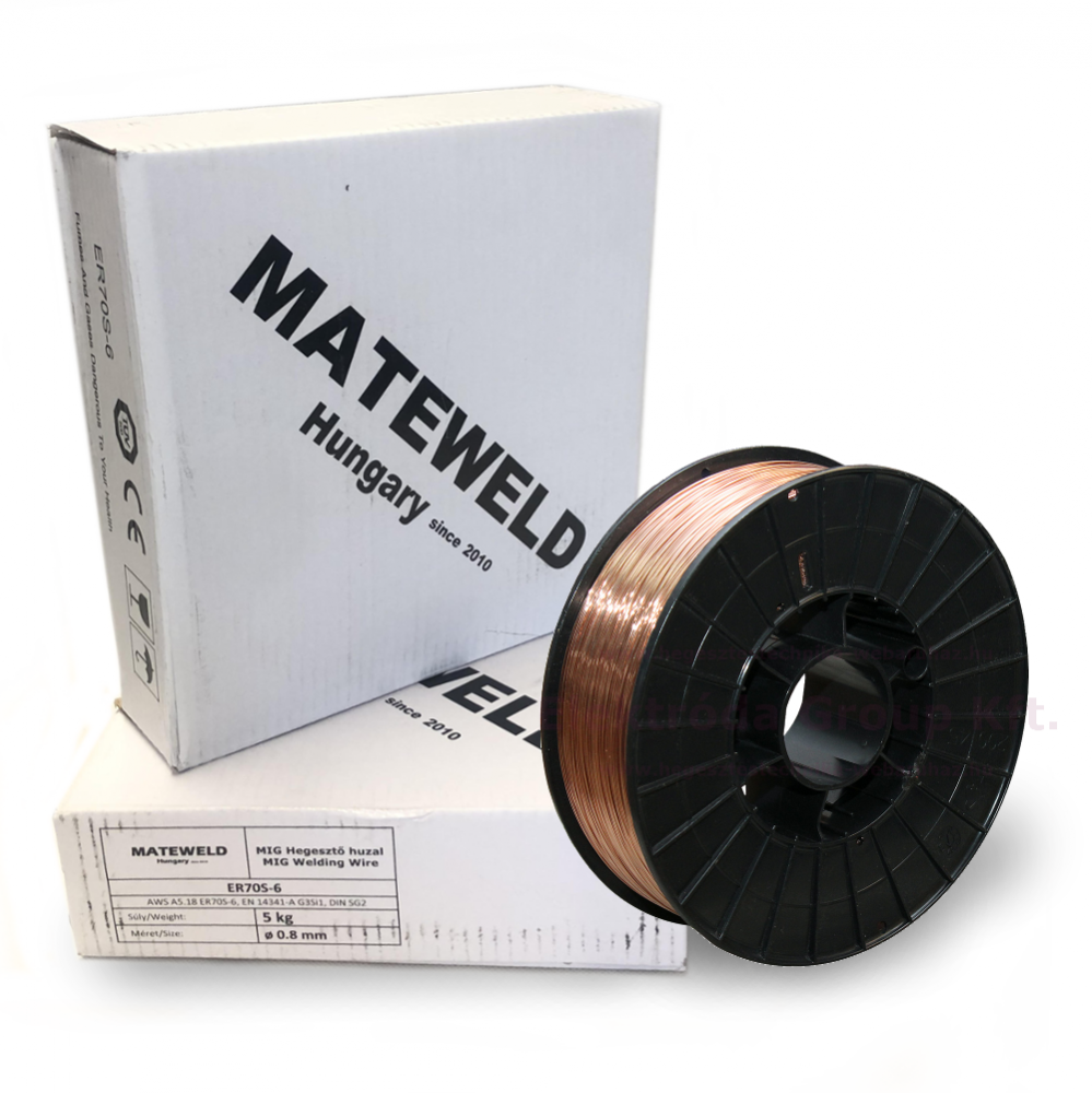 MATEWELD Hungary Hegesztő huzal rezezett acél (SG2) 0,8mm 5kg (200mm)