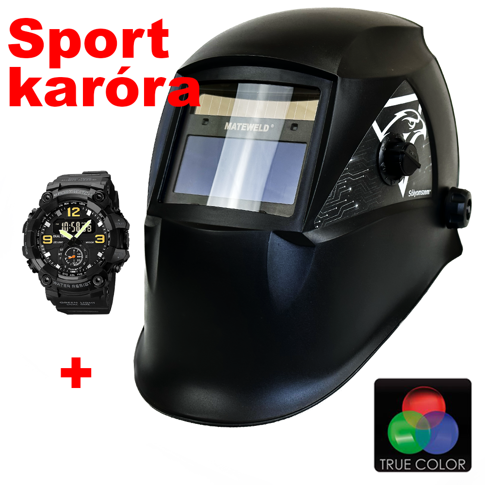 MATEWELD Hungary Sólyomszem™ S - 2 ívérzékelős - True Color automata hegesztő fejpajzs karórával
