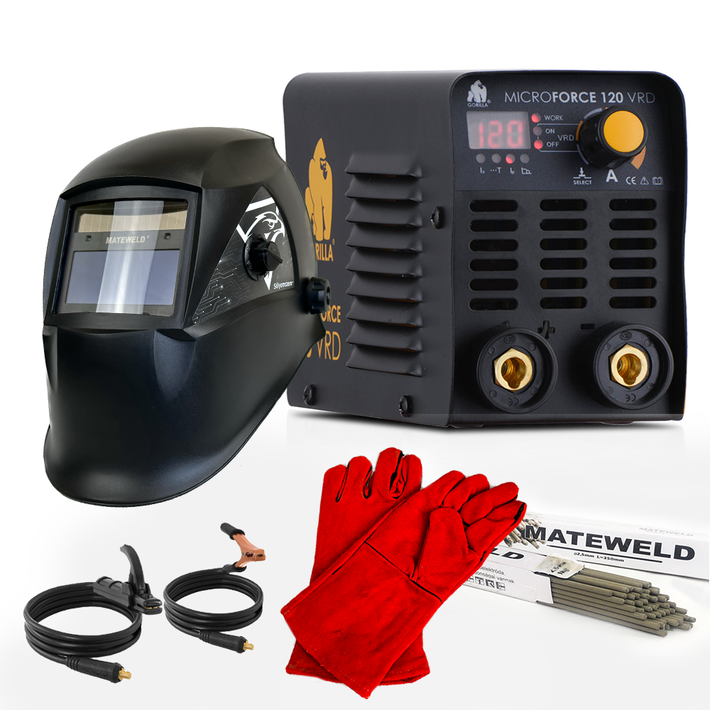 IWELD GORILLA MICROFORCE 120 VRD hegesztő inverter (110A) Teljes csomagban