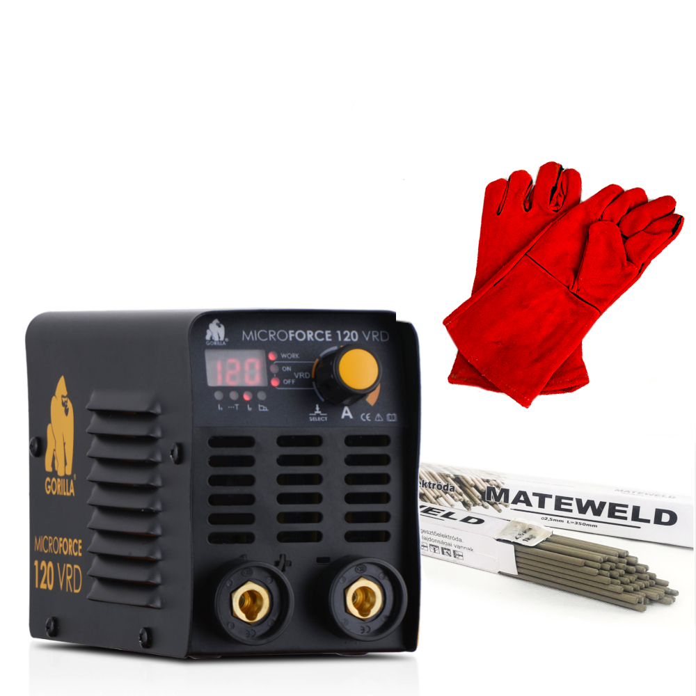 IWELD GORILLA MICROFORCE 120 VRD hegesztő inverter (110A) csomagban