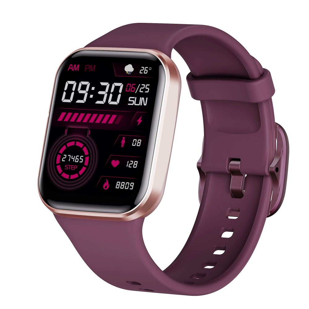 FitMate™ Q23 - Rosegold, Sötétlila Cserélhető Szilikon szíjjal