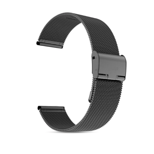 Cserélhető Csatos Milánói Fekete Fémszíj 22mm