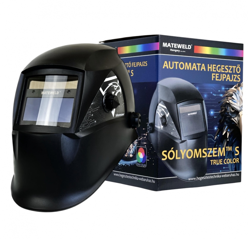 MATEWELD Hungary Sólyomszem™ S - 2 ívérzékelős - True Color automata hegesztőpajzs/OUTLET TERMÉK
