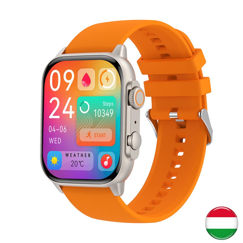 FitMate™ Wave Okosóra - Ezüst, Cserélhető Sárga Szilikon szíjjal