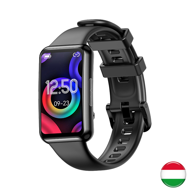 FitMate™ Nuvia Fekete EKG okosóra- Fekete szilikon szíjjal
