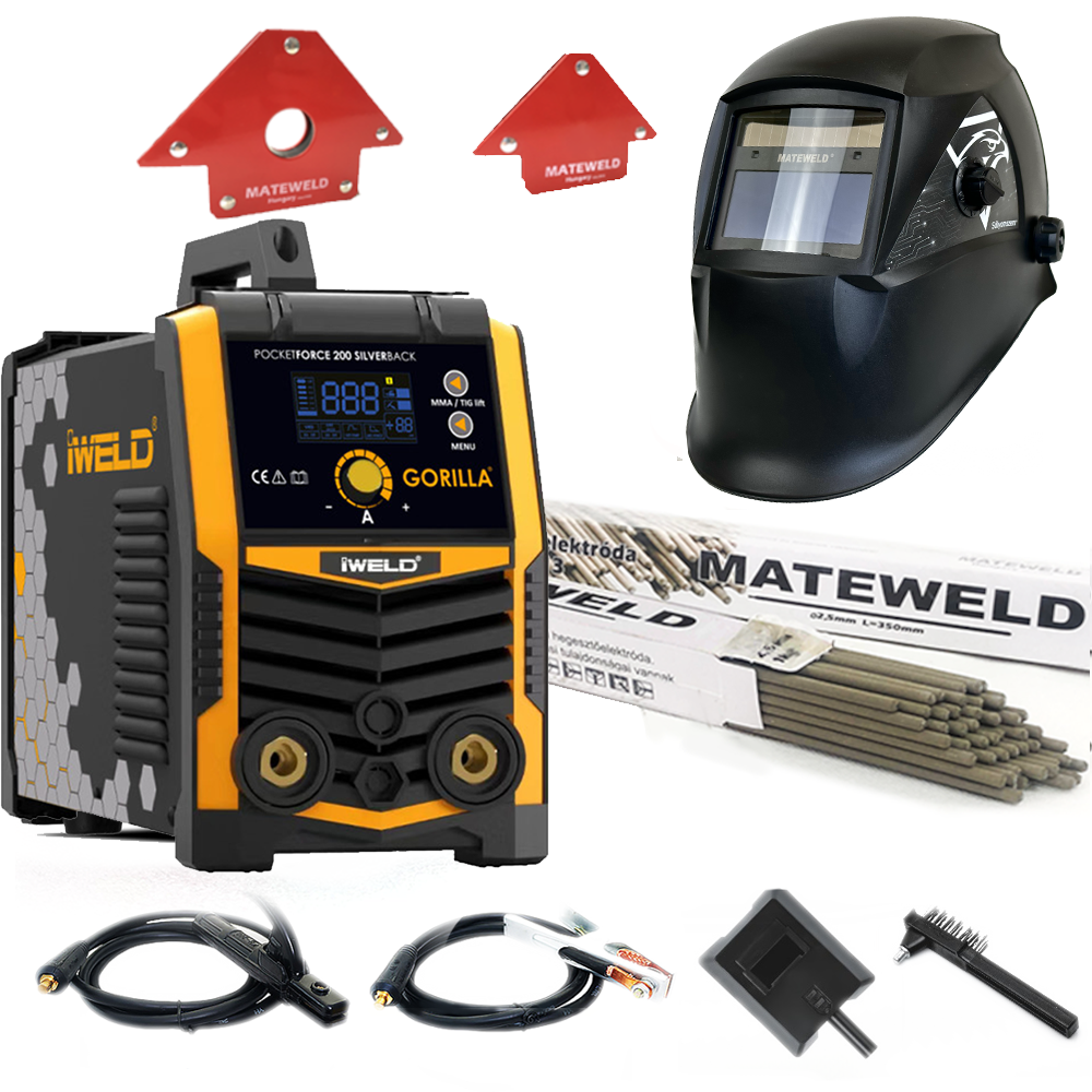 IWELD GORILLA POCKETFORCE 200 Hegesztő inverter teljes csomagban