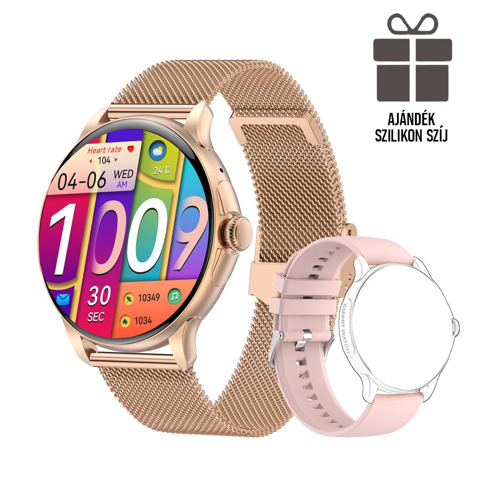 Aberto Lirox Rosegold okosóra- Rosegold fém szíjjal