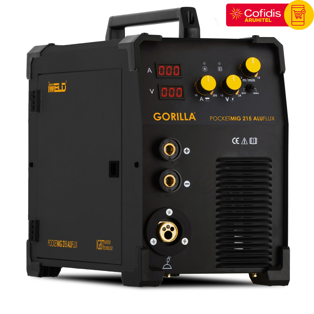IWELD POCKETMIG 215 (200A) ALUFLUX Hegesztő inverter