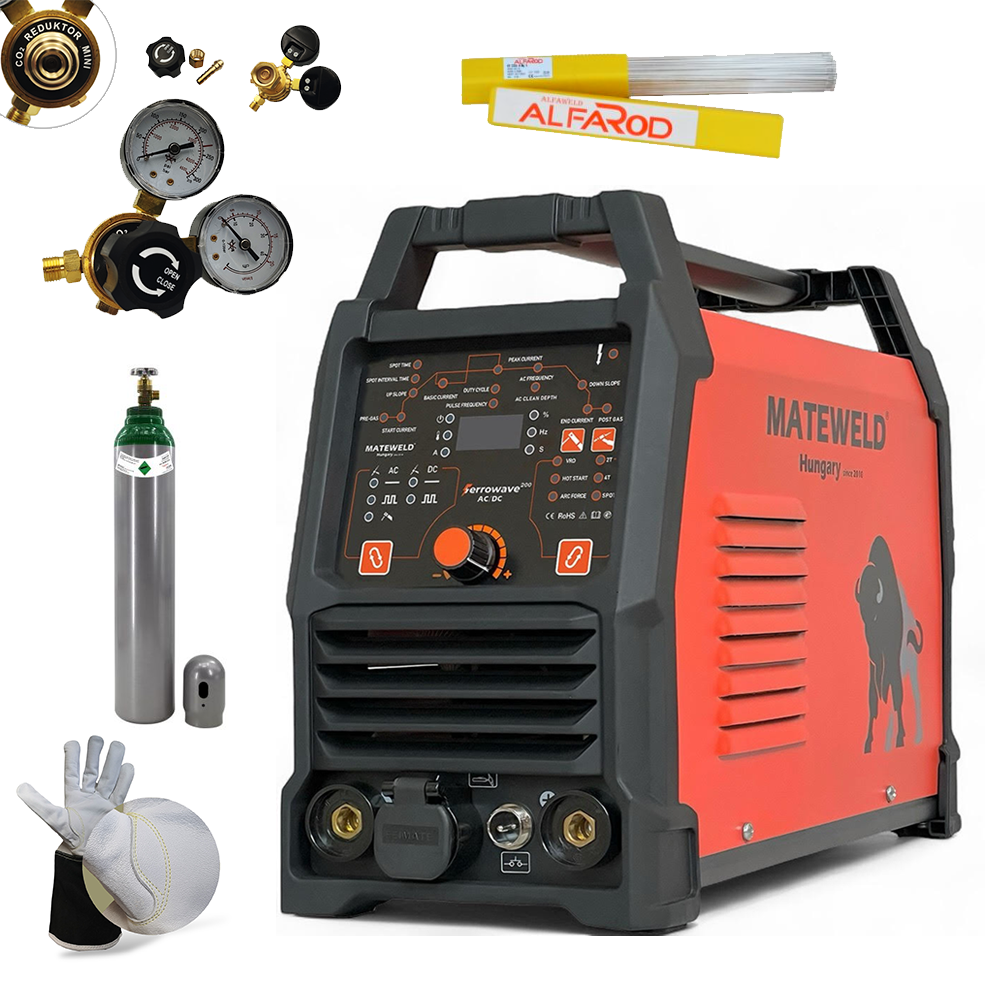 MATEWELD Buffalo Power FerroWave 200 AC/DC awi inverteres hegesztőgép teljes csomagban