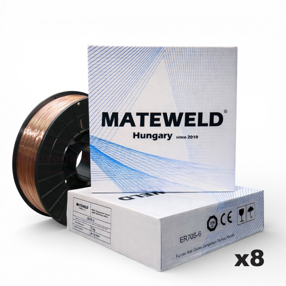 MATEWELD Hungary Hegesztő huzal rezezett acél (SG2) 1.0mm 5kg (200mm) - 8 db