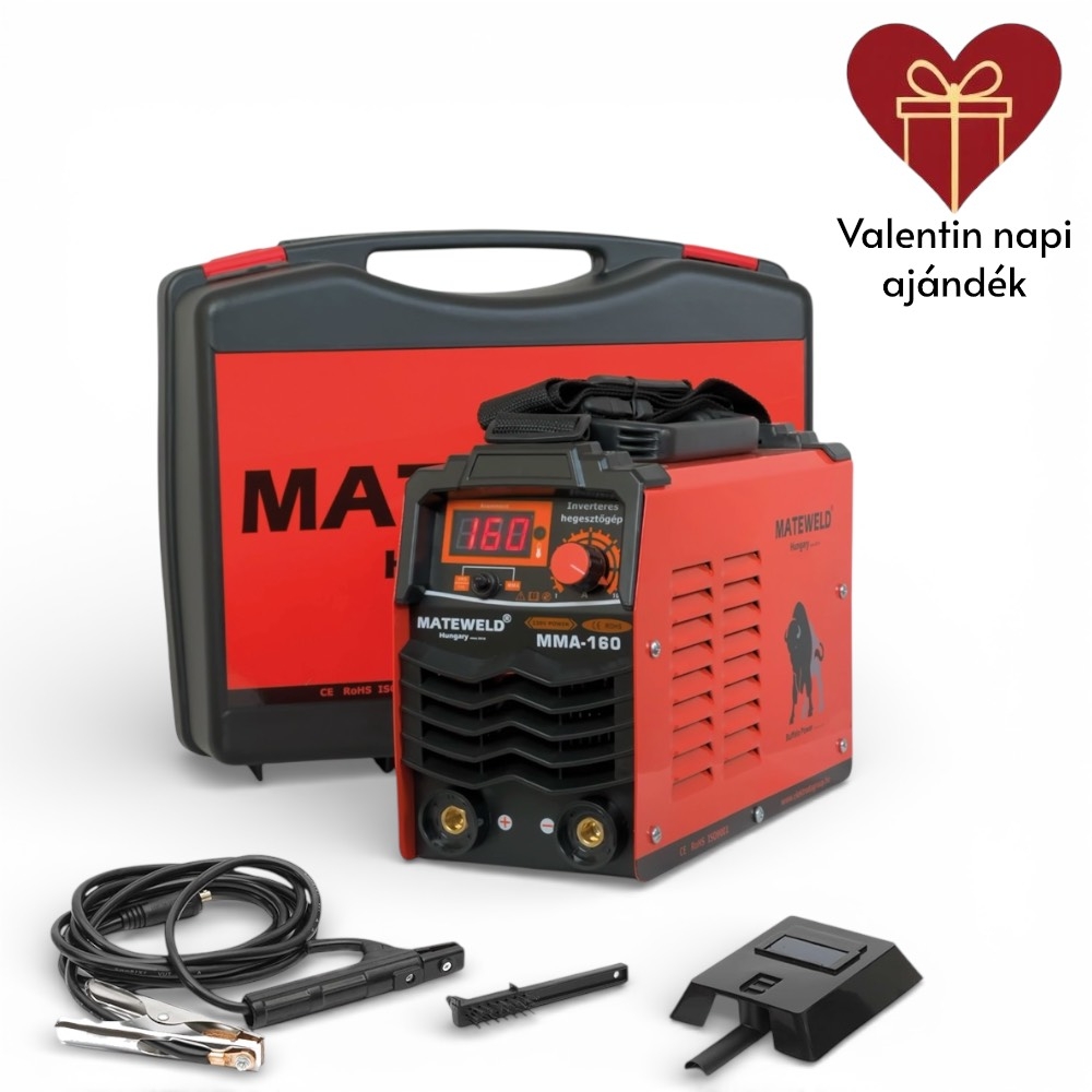 MATEWELD Hungary Buffalo Power™ MMA 160 inverteres hegesztő + Lift Tig funkció, Kofferrel