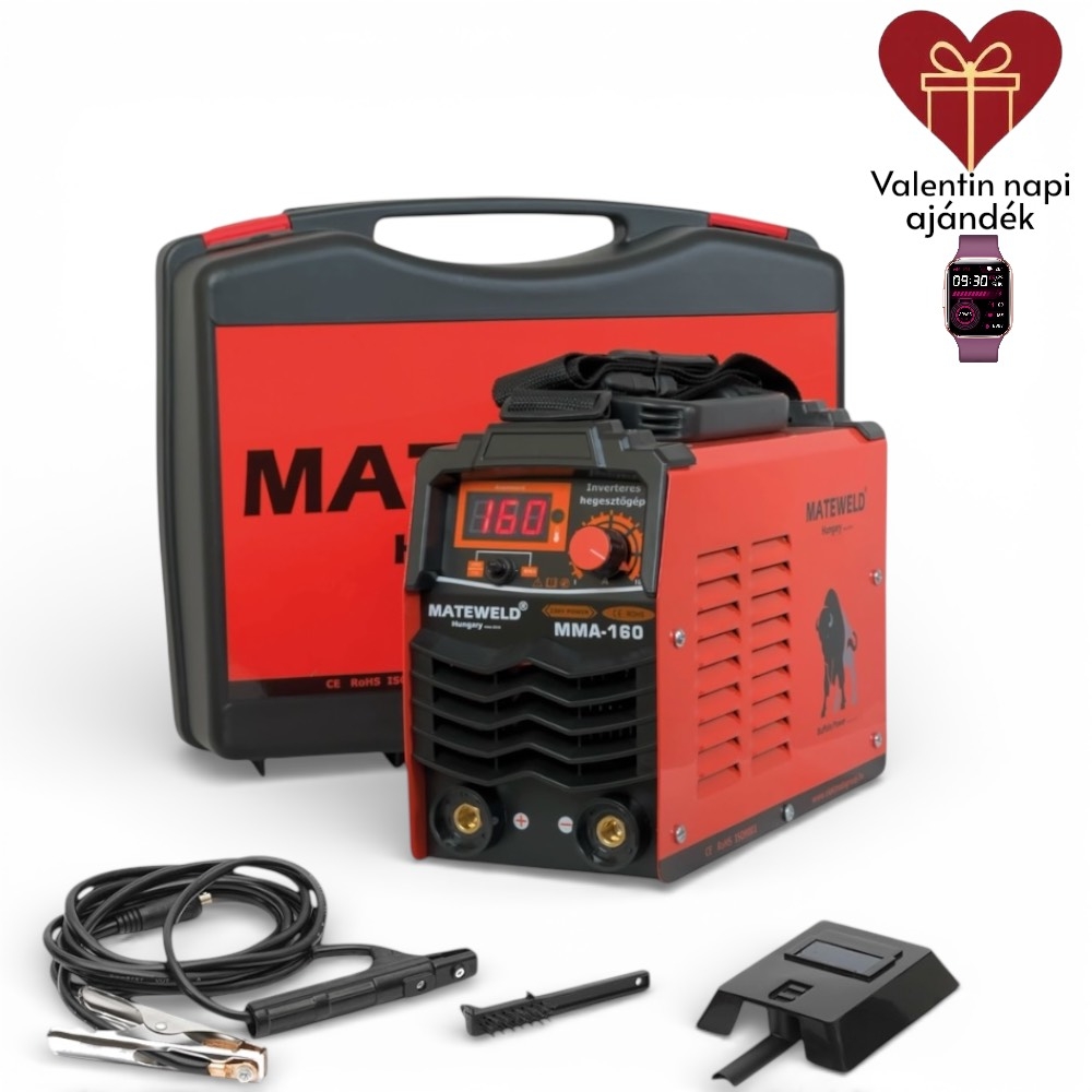 MATEWELD Hungary Buffalo Power™ MMA 160 inverteres hegesztő + Lift Tig funkció, Kofferrel
