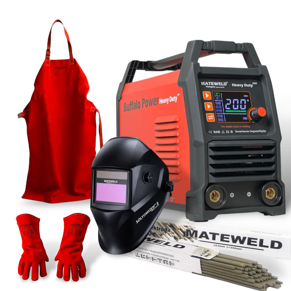 MATEWELD Hungary Buffalo Power™ Heavy Duty 200 inverteres hegesztő + Lift-Tig funkció teljes csomagban