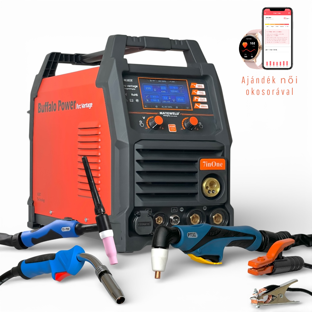 MATEWELD Hungary Buffalo Power ArcVantage 7inOne - 250 A multifunkcionális hegesztő és plazmavágógép