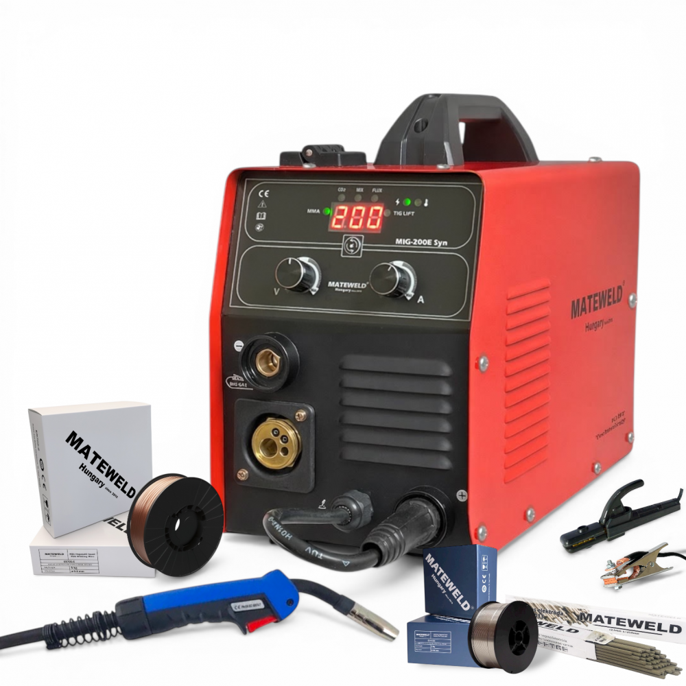 MATEWELD Hungary Buffalo Power™ MIG-200E Syn inverteres hegesztő csomagban