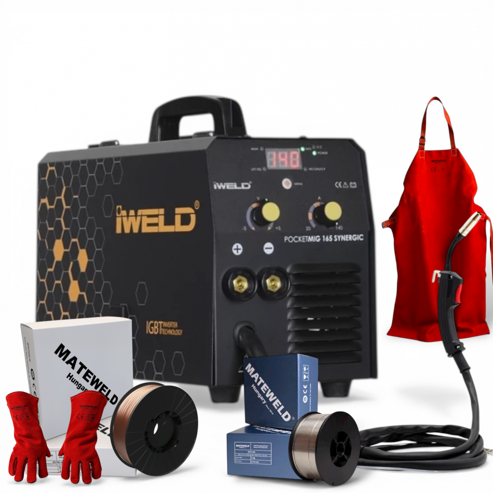 IWELD GORILLA POCKETMIG 165 (140A) SYNERGIC Hegesztő inverter csomagban