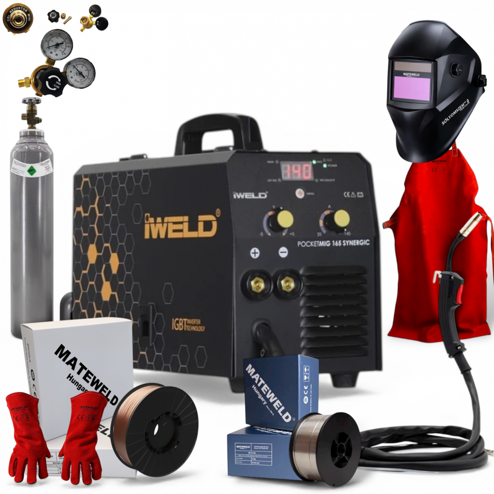 IWELD GORILLA POCKETMIG 165 (140A) SYNERGIC Hegesztő inverter teljes csomagban