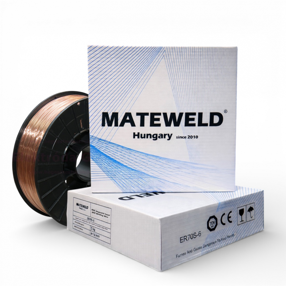 MATEWELD Hungary Hegesztő huzal rezezett acél (SG2) 1.0mm 5kg (200mm)/OUTLET TERMÉK 