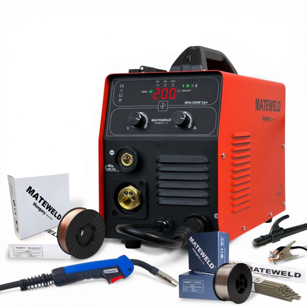 MATEWELD Hungary Buffalo Power™ MIG-200E Syn inverteres hegesztő csomagban