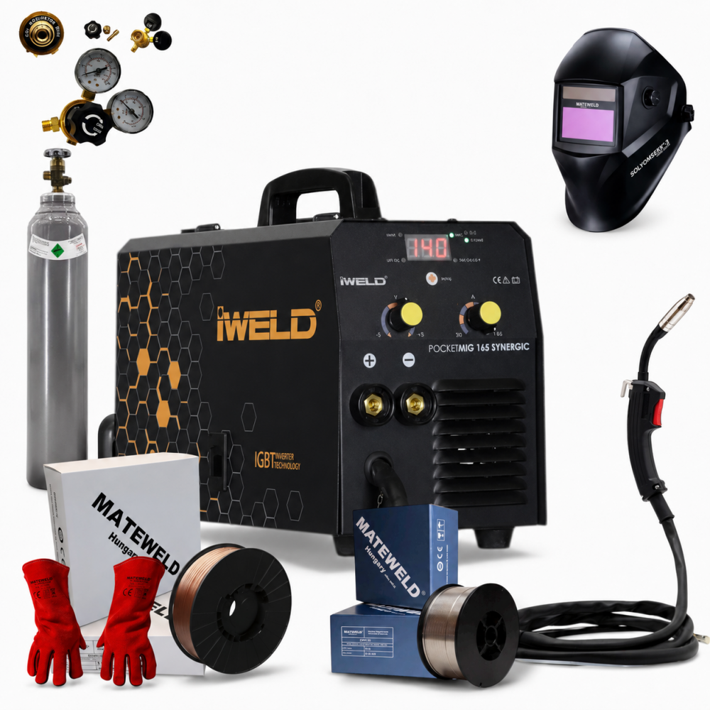 IWELD GORILLA POCKETMIG 165 (140A) SYNERGIC Hegesztő inverter teljes csomagban