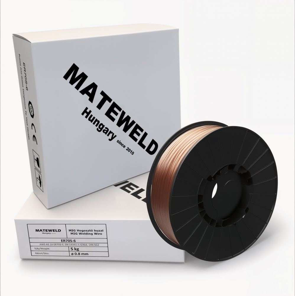 MATEWELD Hungary hegesztő huzal rezezett acél (SG2) 0,8mm 5kg (100mm) /OUTLET TERMÉK