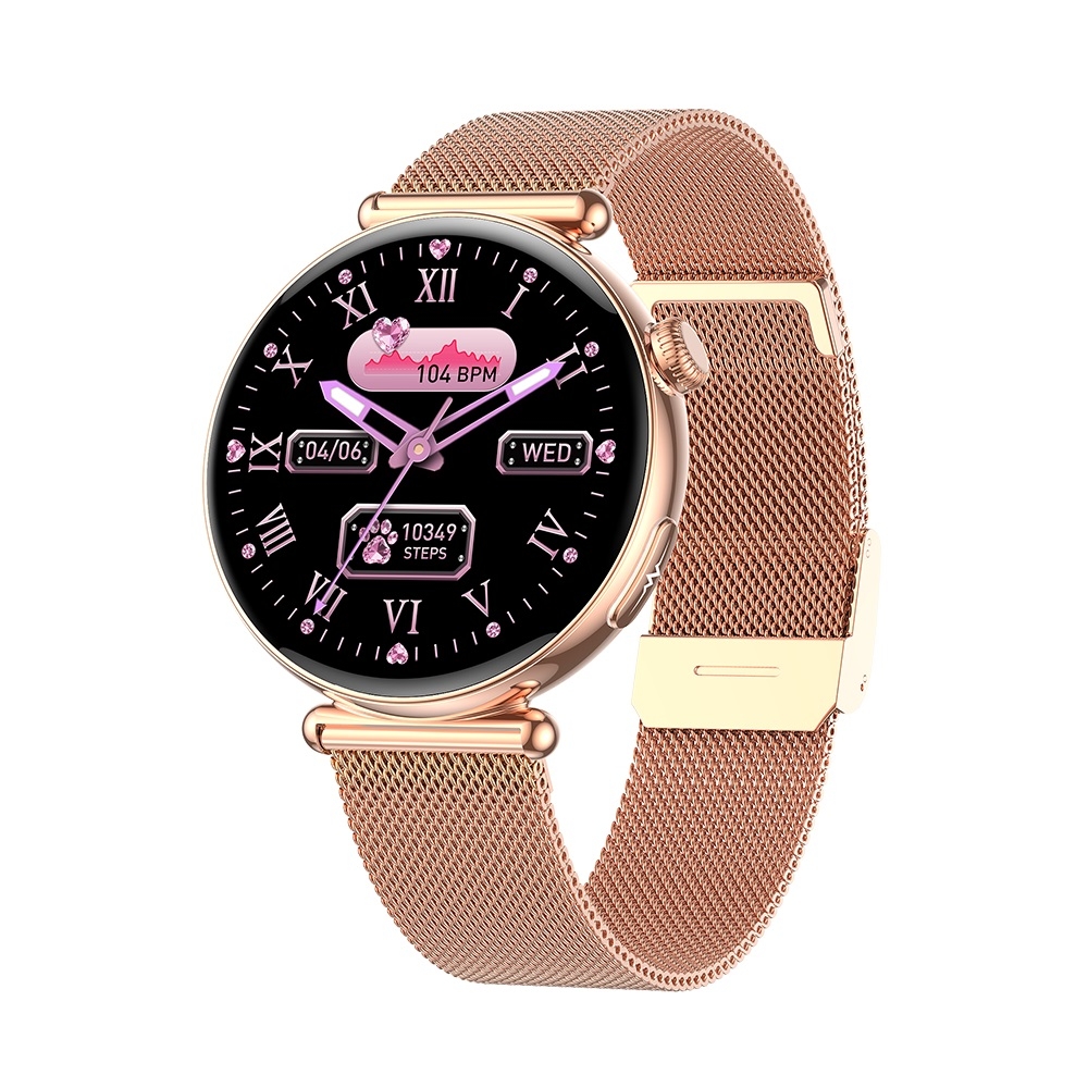 FitMate Lirox Rosegold EKG okosóra- Fém szíjjal